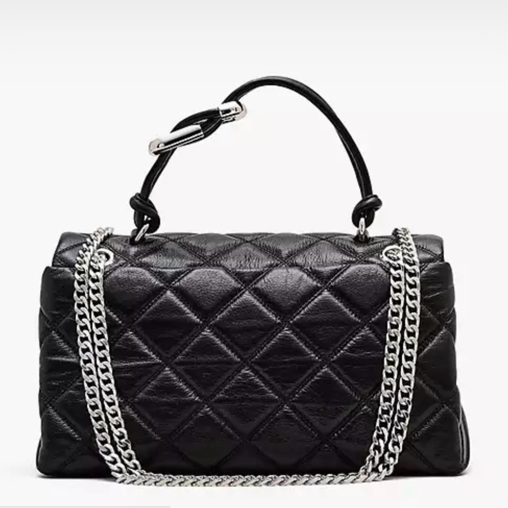 Black Quilted Leather Handbag - Picture 3 of 13
